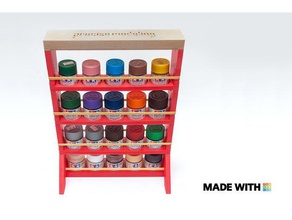 modular paint rack tool holders & boxes hobby organization shelf shelves tamiya testors 3d print model - Mito3D