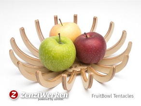 fruitbowl tentacles cnc laser kitchen & dining apple router fruit bowl lasercut plywood zenziwerken 3d print model - Mito3D