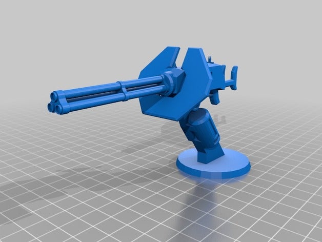 halo chain gun turret Skulpturen Spiele 2 3 odst reach machine Modell sci-fi scifi sci fi Revolver video-Spiel video-Spiele 3D print model - Mito3D