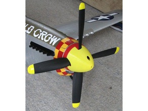 p-51d eleven hobby replacement spinner r c vehicles mustang nose cone p-51 3d print model - Mito3D