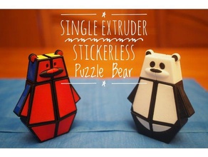 a extrusora de único - stickerless ozo 1x2x3 quebra-cabeça urso quebra-cabeças animais jogo jogos crianças panda rubik rubiks cube brinquedo brinquedos 3d print model - Mito3D