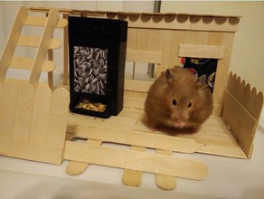 hamster distributeur automatique syrien de la taille d'chargeur les animaux compagnie l'accessoire plat le chargeur aliments gerbille hérisson souris animal rat petite jouet des distributeurs 3d print model - Mito3D