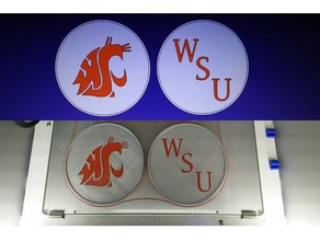 washington state cougars coasters kitchen & dining beer coaster college football drink pac-12 university wazzu wsu 3d print model - Mito3D