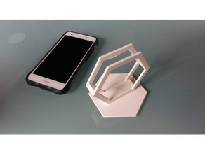 hexagonal stend honor5c mobile phone iphone case holder stand smartphone 3d print model - Mito3D