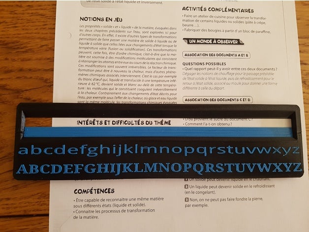 r glette Vortrag einstellbar tools Kind dys Legasthenie dyspraxie handicap help Lesen helfen 3D print model - Mito3D