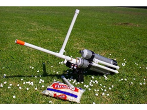 completo semi auto mini marshmallow de pistola ar comprimido - 1 semana projeto sala aula diy banana ciência inventando a realidade arma marshmallows 3d print model - Mito3D