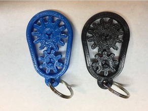 gear fob keychains 3d print model - Mito3D