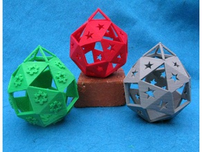 holiday ornaments based truncated octahedron math art openscad 3d print model - Mito3D