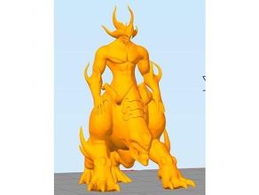 badass demon resting pose 3d printing 3d print model - Mito3D