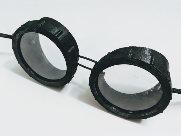simple goggles screw caps fashion cosplay costume goggles steam punk 3D print model - Mito3D
