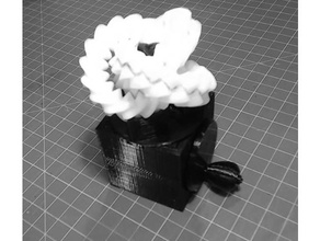 caixa de manivela triplo engrenagem arte interativa 3d print model - Mito3D