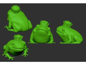 frog king 3d printing commission community crown prince green jewels royal 3d print model - Mito3D