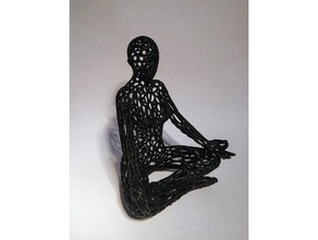 voronoi meditation pose people anet a8 buddha model support 3d print model - Mito3D