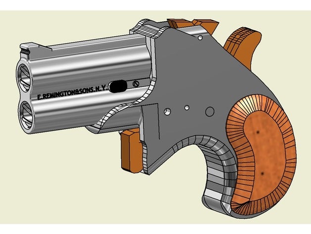 derringer Gummi band Pistole mechanische Spielzeuge 3D print model - Mito3D