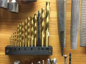 storage drill bits - rangement pour forets per age tool holders & boxes bit foret percage wall 3d print model - Mito3D