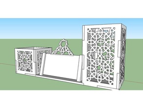 islamic pen box desktop 3d printer accessories art holder islam patterns 3d print model - Mito3D
