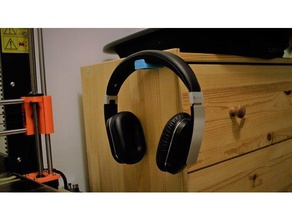 headphone wall holder audio headphones hanger 3d print model - Mito3D