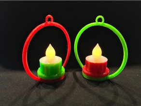 ornamento di natale semplici, modulari tè luce arredamento accessori accessorio candela navidad noel lume portalume 3d print model - Mito3D