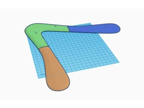 dos de cuchilla bumerán módulo piezas juguetes y accesorios juego boomerang tamaño completo el las pequeñas impresoras 3d print model - Mito3D