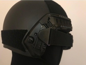 soporte de las gafas pj casco el traje transporte aéreo airsoft arco carril del montaje en riel rápido protección máscaras 3d print model - Mito3D