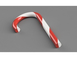 simple two colored candy cane decor candycane christmas ornament dual extrusion multicolor 3d print model - Mito3D