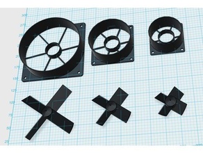 60mm 80mm 120mm fan set electronics mount computer easy housing duct pc simple 3d print model - Mito3D