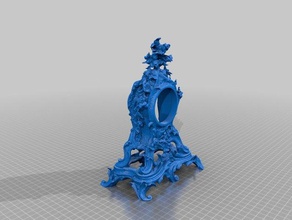 pendule rocaille clock insert hole model furniture 3d print model - Mito3D