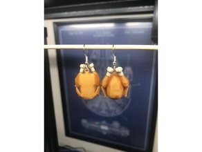 thanksgiving turkey earrings earring 3d print model - Mito3D