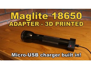 single 18650 li-ion battery cap case fits maglite 2d cell diy holder maglight threaded 3d print model - Mito3D