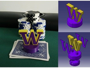 university washington huskies poker card capper toy & game accessories baseball basketball cap cards college football conference dawgs team gambling token gaming golf husky logo mascot ncaa omaha pac 12 pac-12 playing protect protection protective cover protector razz seattle soccer sport sports stud texas holdem u w uw volleyball 3d print model - Mito3D
