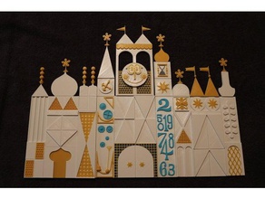 disneyland küçük dünya cephe 2d sanat 1964 fuarı var anaheim cazibe california saat disney fantasyland imagineering mary blair Minare çok renkli pepsi rolly crump kuleleri taret iki renk unıcef walt 3d print model - Mito3D