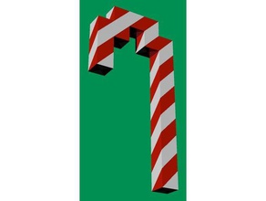 8bit-candy cane - dual-extrusion Dekor Weihnachten Weihnachts-Dekoration Weihnachtsbaum 3d print model - Mito3D