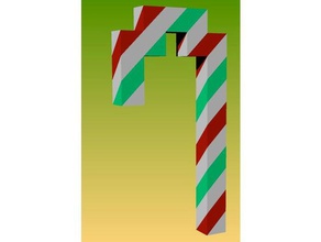 8bit bastón de caramelo - tri extrusión decoración navidad la adorno el árbol 3d print model - Mito3D