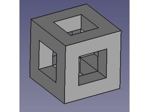 cube square holes sculptures art cubes hole 3d print model - Mito3D
