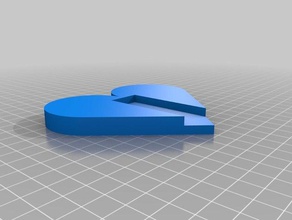 einfaches Herz 2d-Kunst 3d print model - Mito3D
