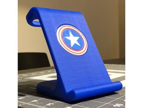 10 iphonex wireless charging stand - captain america gadgets marvel phone qi charger 3d print model - Mito3D