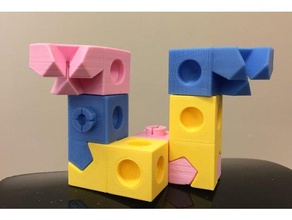 snap cube kawai gemeinsamen Stellwerk math Bau-Spielzeug joint snape Würfel schneiden 3d print model - Mito3D