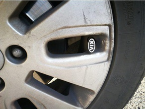 kia valve cap logo signs & logos car ceed rio schrader tire ventil 3d print model - Mito3D