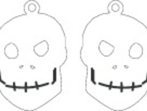 ruthie skull earrings lasercutter 3d print model - Mito3D