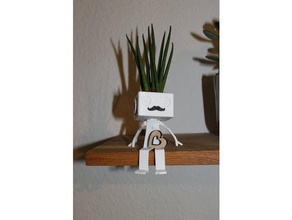 plantboy decor planter pot robot small 3d print model - Mito3D