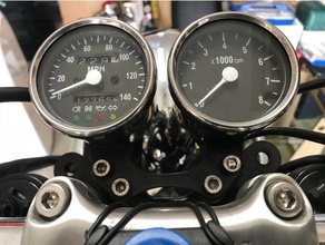 triumph double gauge bracket automotive bonneville city cycles dime motorcycle scrambler speedometer tachometer thruxton 3d print model - Mito3D