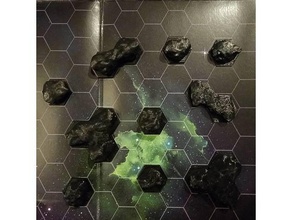 hex grid asteroids games asteroid game piece rpg space starfinder society 3d print model - Mito3D