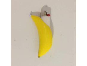 banana bic lighter holder tool holders & boxes 420 bowl case toker poker weed 3d print model - Mito3D