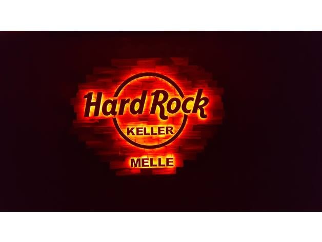 hard rock - logo f r RGB-led şeritleri işaretler ve logolar hardrock keller şerit led işaret 3D print model - Mito3D