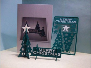 christmas gift-card 2d art card decoration postcard 3d print model - Mito3D