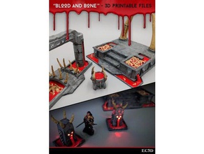 sangue, ossos abissal paisagem - 28mm de jogos exemplo itens dnd tampo mesa o terreno warhammer 3d print model - Mito3D