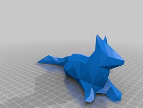 düşük poli fox sanat lowpoly poly 3d print model - Mito3D