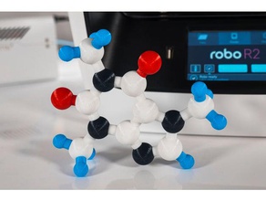 çok renkli kafein molekül modeli öğrenme karbon kimya hidrojen mozaik azot oksijen palet+ bilim 3d print model - Mito3D