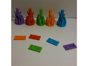 ateş elementi oyunlar boardgame elemental oyun eski kale token 3d print model - Mito3D