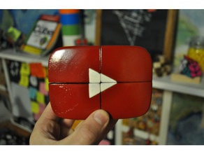 youtube play botón de 2x2 puzzles el cubo jugar reproducción puzzle rubik reviradas curvas 3d print model - Mito3D